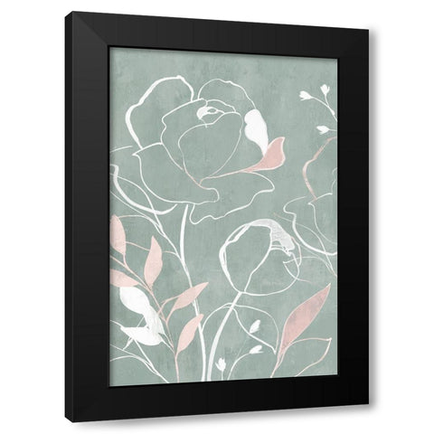 Roseland I  Black Modern Wood Framed Art Print with Double Matting by Isabelle Z