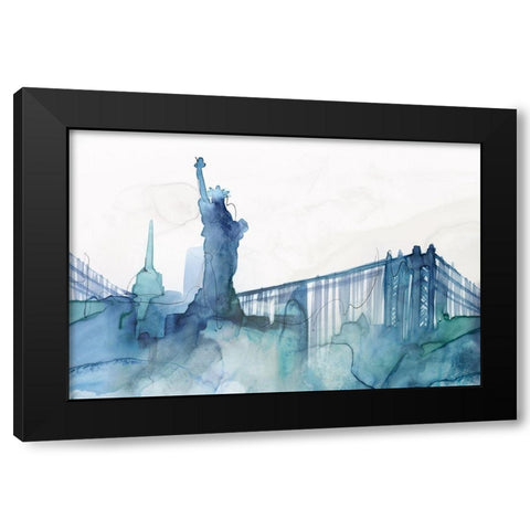 Ocean Blue New York  Black Modern Wood Framed Art Print by Isabelle Z