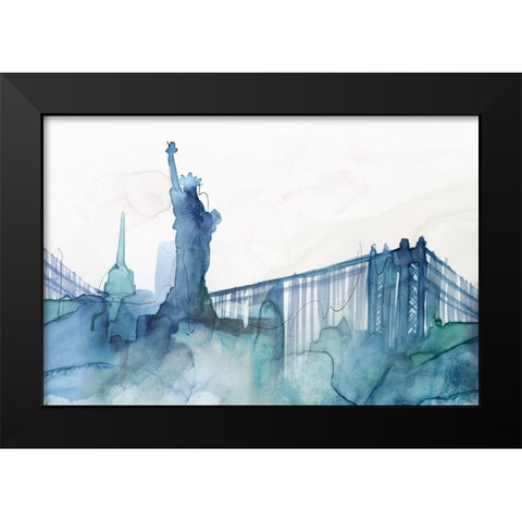 Ocean Blue New York  Black Modern Wood Framed Art Print by Isabelle Z