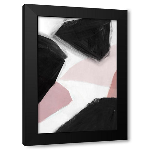 Pink and Black II  Black Modern Wood Framed Art Print by Isabelle Z
