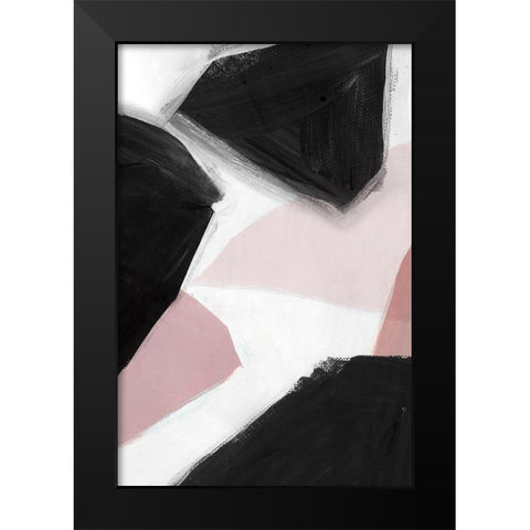 Pink and Black II  Black Modern Wood Framed Art Print by Isabelle Z