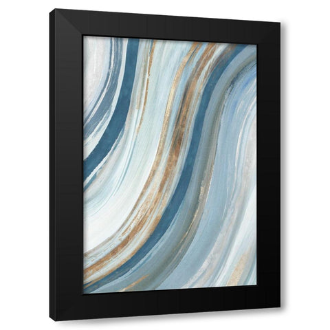 Azure Blue I  Black Modern Wood Framed Art Print by Isabelle Z