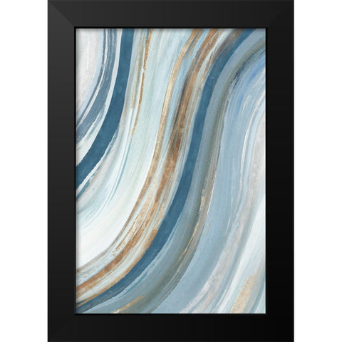 Azure Blue I  Black Modern Wood Framed Art Print by Isabelle Z