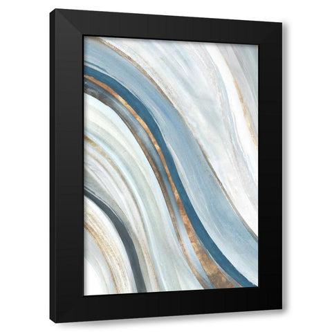 Azure Blue II   Black Modern Wood Framed Art Print with Double Matting by Isabelle Z