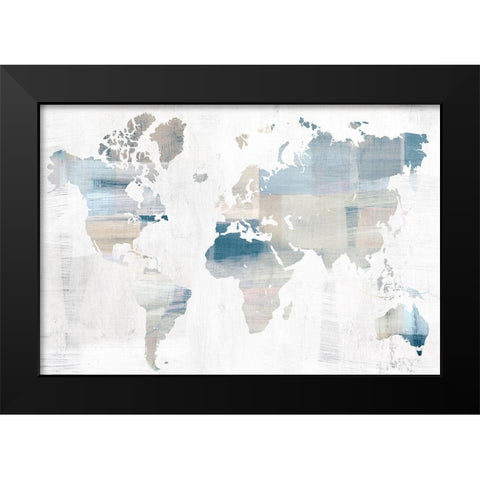 World Travelers Map Blue VersionÂ  Black Modern Wood Framed Art Print by Isabelle Z