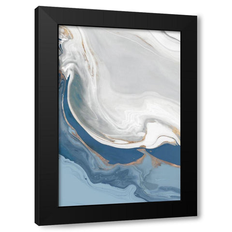 Blue Velour I  Black Modern Wood Framed Art Print with Double Matting by Isabelle Z
