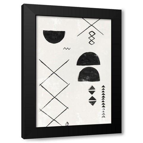 African Motifs I Black Modern Wood Framed Art Print with Double Matting by Isabelle Z