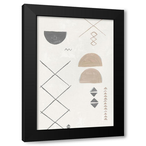 Ancient Fabric I Black Modern Wood Framed Art Print by Isabelle Z