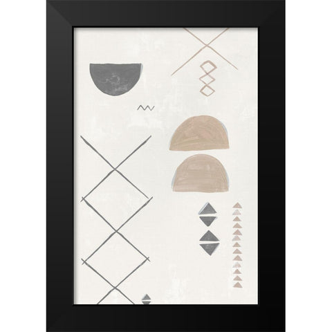 Ancient Fabric I Black Modern Wood Framed Art Print by Isabelle Z