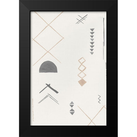 Ancient Fabric II Black Modern Wood Framed Art Print by Isabelle Z