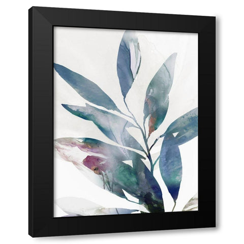 Indigo Sprig II Black Modern Wood Framed Art Print with Double Matting by Isabelle Z