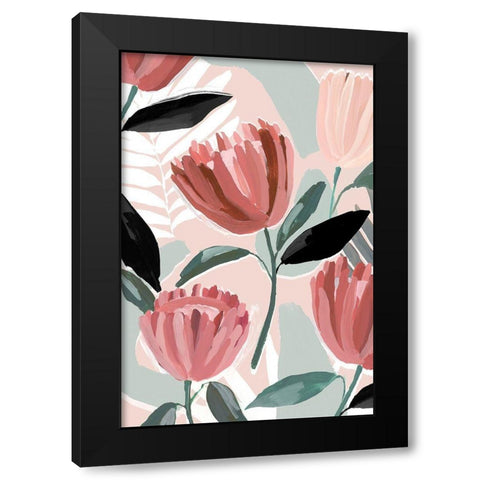 Dreamy Petals I Black Modern Wood Framed Art Print by Isabelle Z