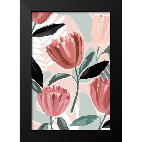 Dreamy Petals I Black Modern Wood Framed Art Print by Isabelle Z