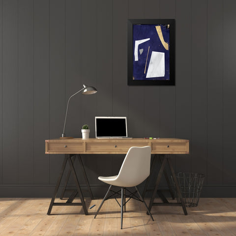 Night of Questions Black Modern Wood Framed Art Print by Isabelle Z