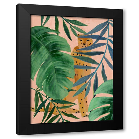 Silent Jungle Black Modern Wood Framed Art Print by Isabelle Z