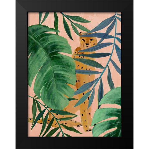 Silent Jungle Black Modern Wood Framed Art Print by Isabelle Z