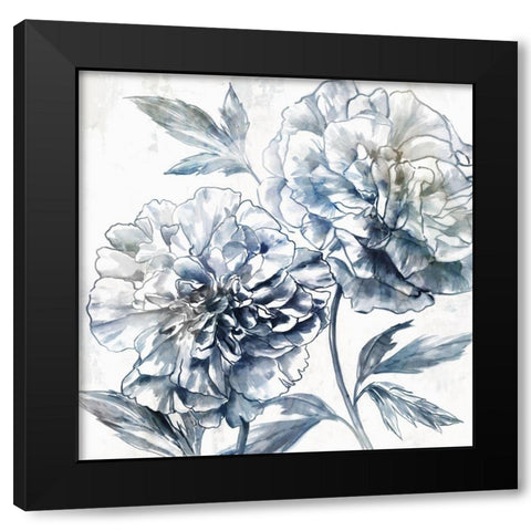 Japanese Peony I Black Modern Wood Framed Art Print with Double Matting by Isabelle Z