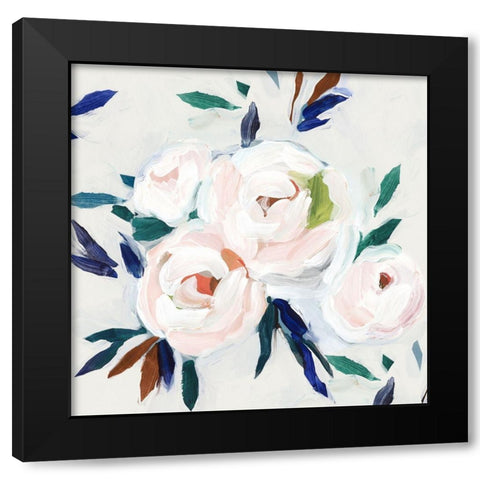 Roses DamaskÃd Black Modern Wood Framed Art Print by Isabelle Z