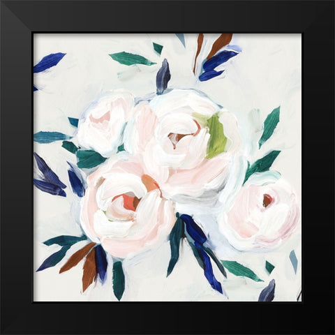Roses DamaskÃd Black Modern Wood Framed Art Print by Isabelle Z