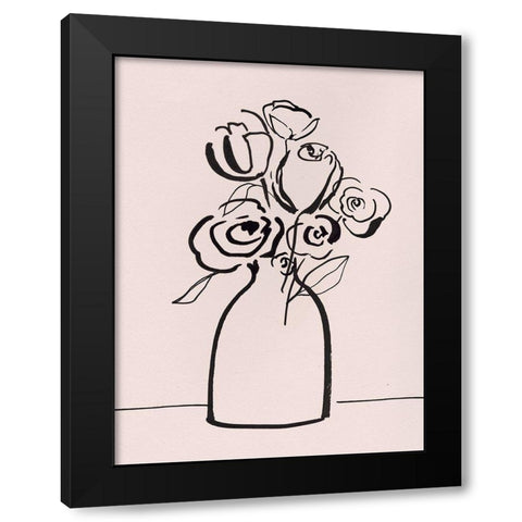 Juliet Bouquet Black Modern Wood Framed Art Print by Isabelle Z