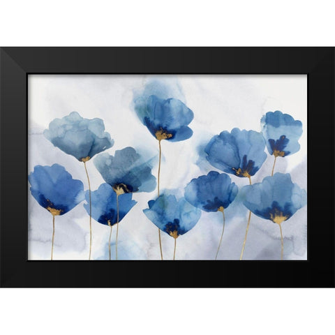 Azure Gathering Black Modern Wood Framed Art Print by Isabelle Z