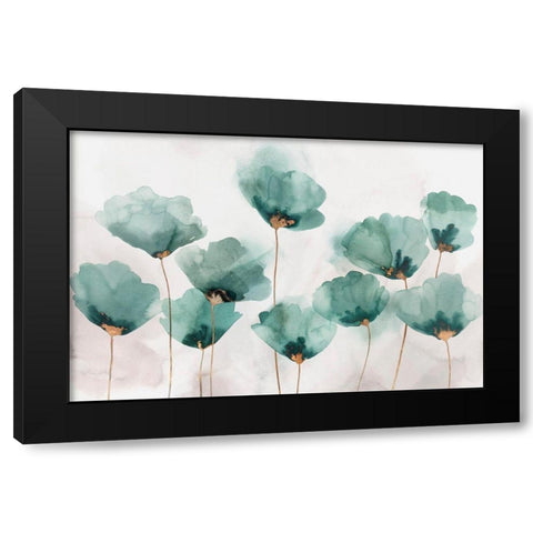 Emerald Gathering Black Modern Wood Framed Art Print with Double Matting by Isabelle Z
