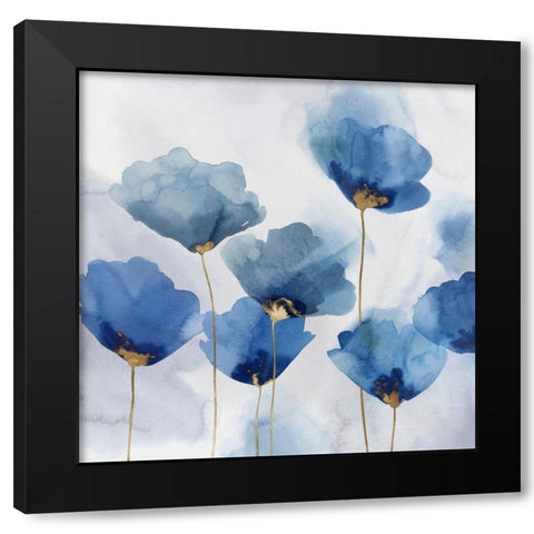 Pretty in Blue I Black Modern Wood Framed Art Print by Isabelle Z