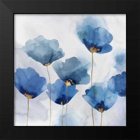 Pretty in Blue I Black Modern Wood Framed Art Print by Isabelle Z