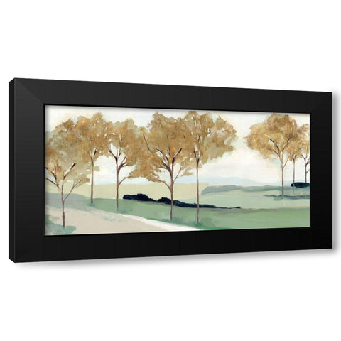 Pathway to the Sea - Ochre  Black Modern Wood Framed Art Print with Double Matting by Isabelle Z