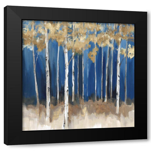 Midnight Indigo Black Modern Wood Framed Art Print by Isabelle Z