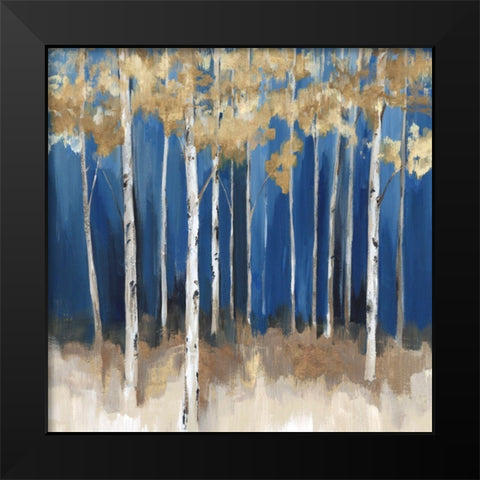 Midnight Indigo Black Modern Wood Framed Art Print by Isabelle Z