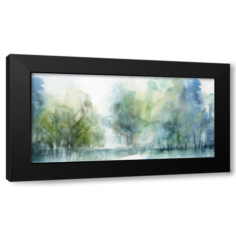 Blue Silence Black Modern Wood Framed Art Print by Isabelle Z