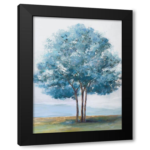 Blue Crown Black Modern Wood Framed Art Print by Isabelle Z