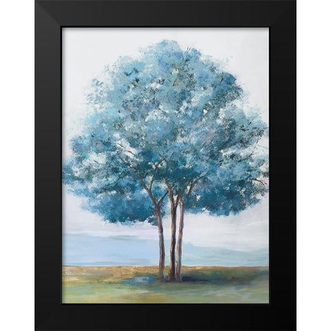 Blue Crown Black Modern Wood Framed Art Print by Isabelle Z