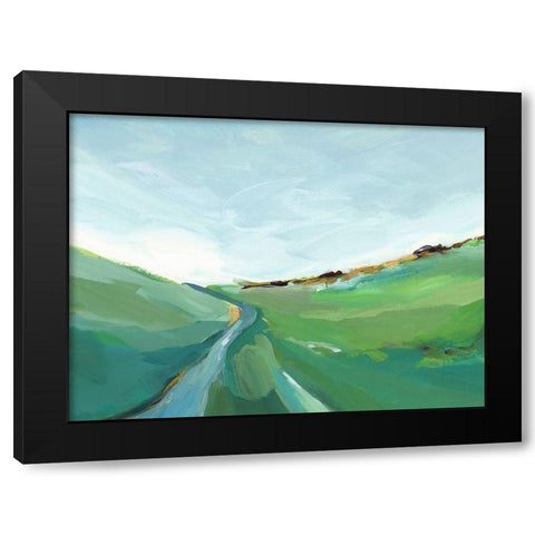 Emerald Hills Black Modern Wood Framed Art Print with Double Matting by Isabelle Z