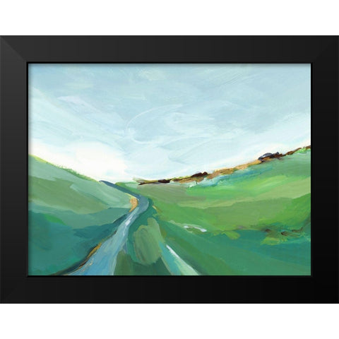 Emerald Hills Black Modern Wood Framed Art Print by Isabelle Z