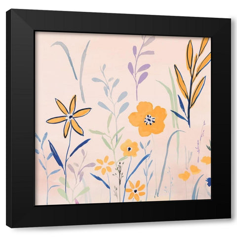 Spring Parade III Black Modern Wood Framed Art Print with Double Matting by Isabelle Z