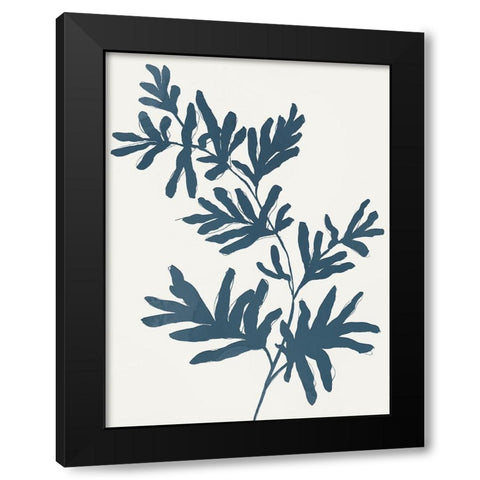 Blue Twig II Black Modern Wood Framed Art Print by Isabelle Z
