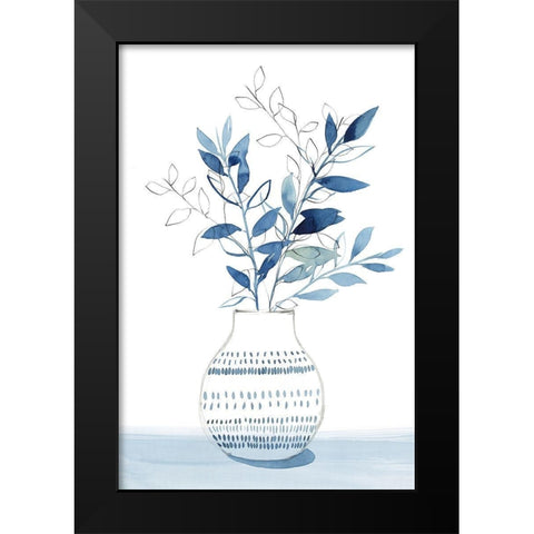 Indigo Bouquet I Black Modern Wood Framed Art Print by Isabelle Z