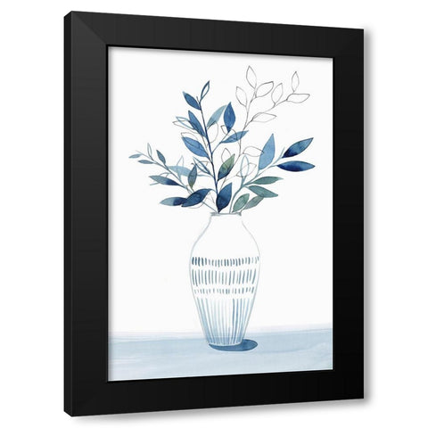 Indigo Bouquet II Black Modern Wood Framed Art Print by Isabelle Z