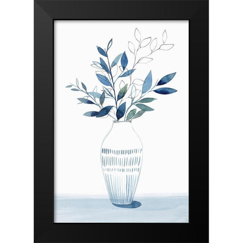 Indigo Bouquet II Black Modern Wood Framed Art Print by Isabelle Z