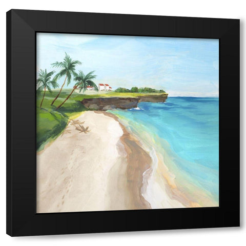 Summer Beach Walk  Black Modern Wood Framed Art Print by Isabelle Z