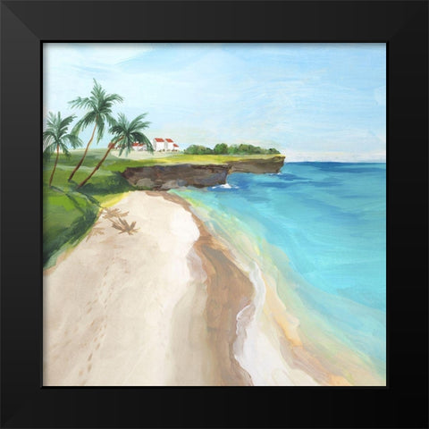 Summer Beach Walk  Black Modern Wood Framed Art Print by Isabelle Z