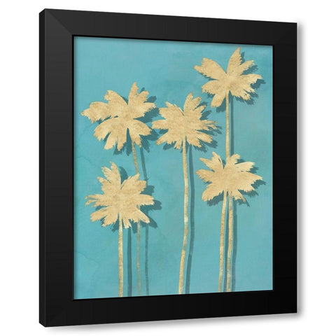 Golden Palm I  Black Modern Wood Framed Art Print by Isabelle Z