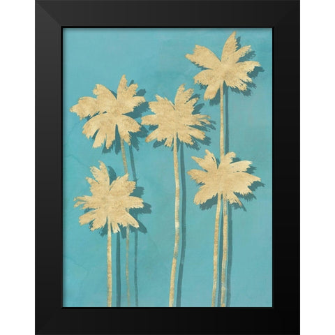 Golden Palm I  Black Modern Wood Framed Art Print by Isabelle Z