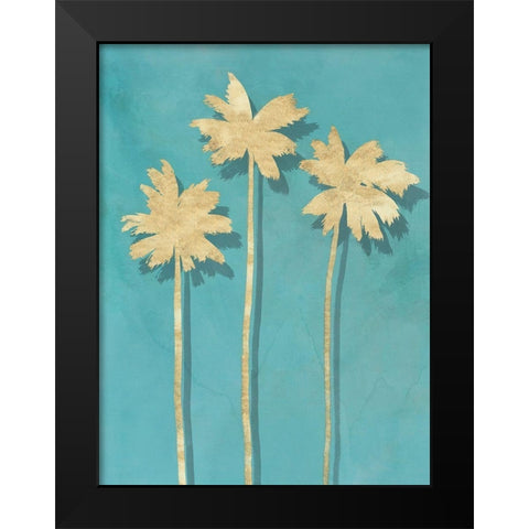 Golden Palm II Black Modern Wood Framed Art Print by Isabelle Z