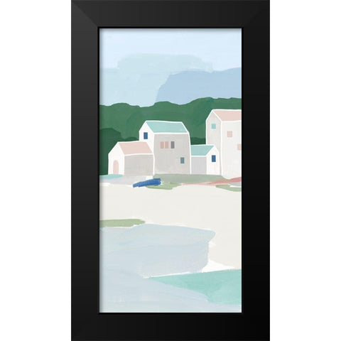 Little Town II Black Modern Wood Framed Art Print by Isabelle Z