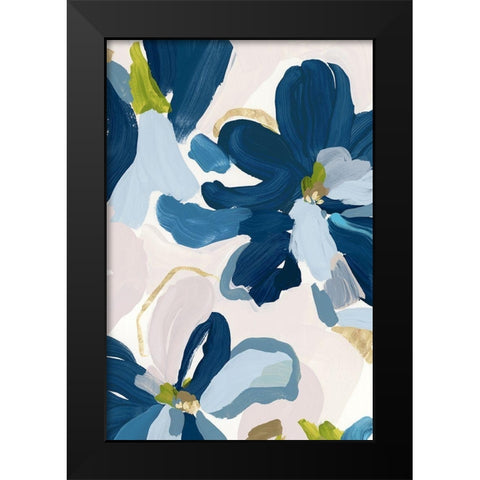 Cobalt Florals I  Black Modern Wood Framed Art Print by Isabelle Z