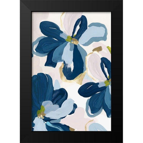 Cobalt Florals II Black Modern Wood Framed Art Print by Isabelle Z