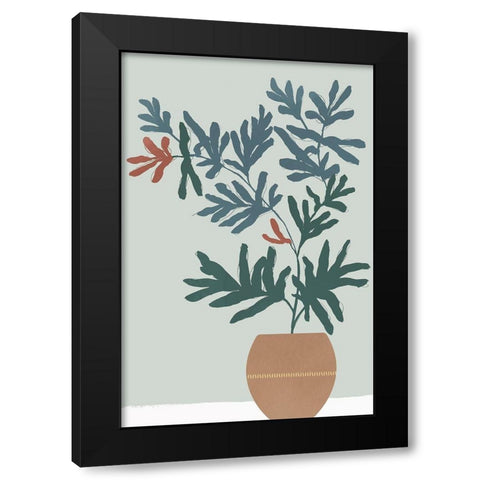 Summer Planter II Black Modern Wood Framed Art Print with Double Matting by Isabelle Z